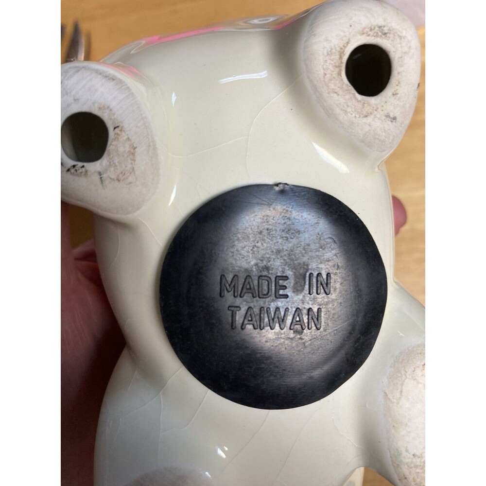 Ceramic MCM Piggy Bank Complete Made In Taiwan 6” Long W/plug Vintage Pig READ - Picture 5 of 5